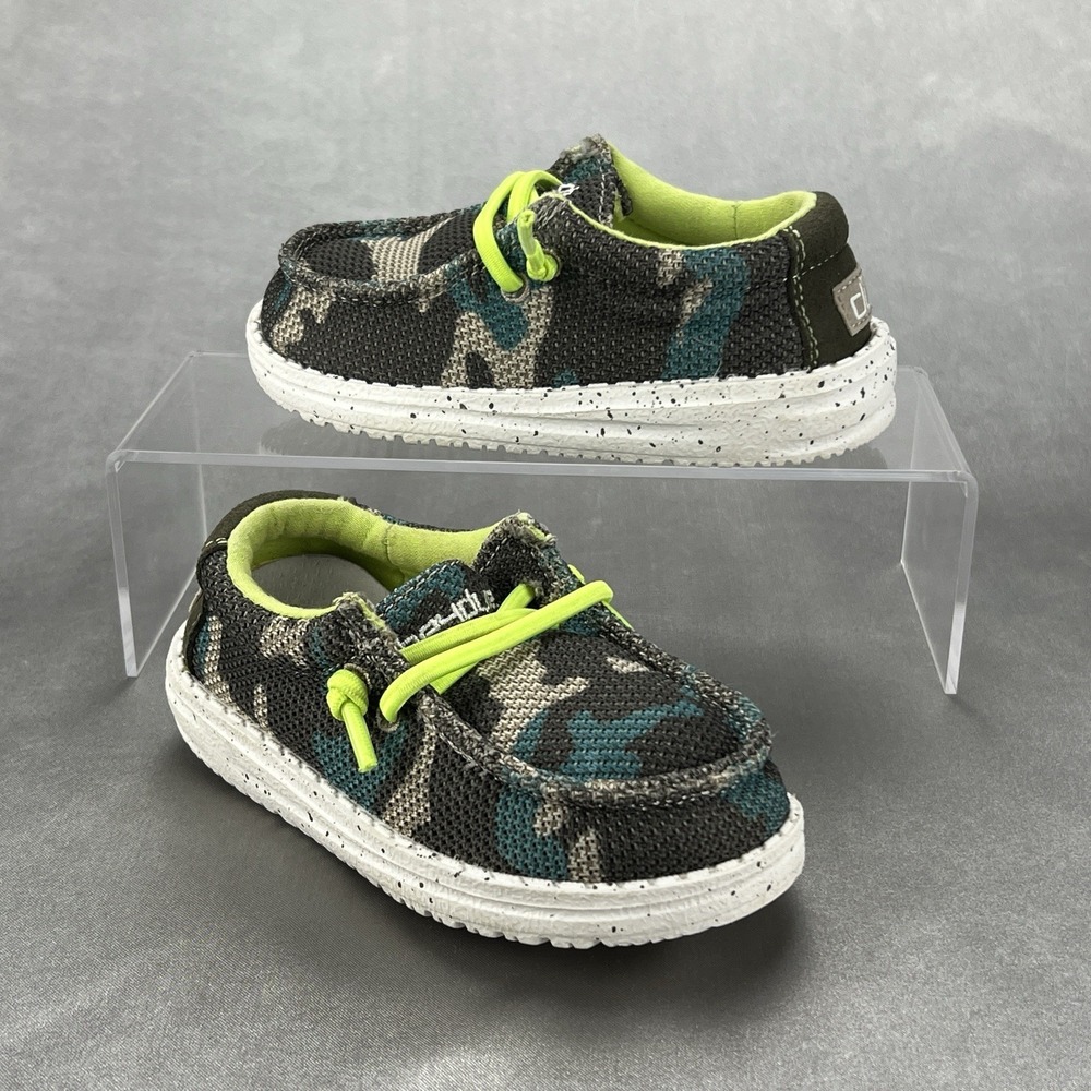 Hey Dude Wally Shoes Toddler Boys K7 Camo Slip On Moc Toe Casual Loafers Comfort